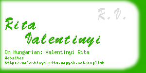 rita valentinyi business card